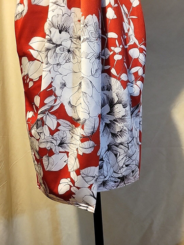 Closet London Womens Classy Dress Red Floral V Neck Sheath Short Sleeve Sz 2 - Picture 6 of 14