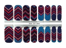 Knit Sweater Nail Polish Strips / Nail Wraps / Nail Stickers