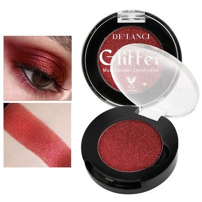 Einzelne Rote Lidschatten Palette Schimmernd, Hochpigmentiert Roter Glitzer Lids