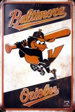 BALTIMORE ORIOLES METAL SIGN RETRO VINTAGE PARKING SIGN MAN CAVE 8" x 12"