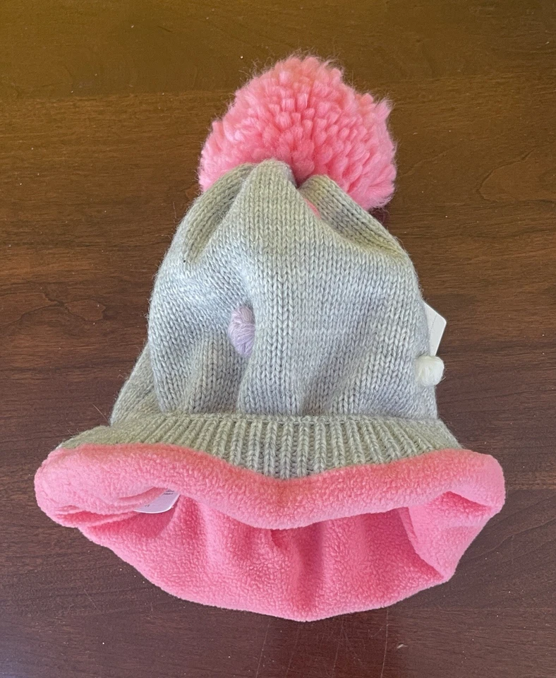 Carters Niñas Pequeñas Colorido Arco Iris Pom Pom Polar Forrado Sombrero Gris 2T-4T Nuevo con Etiquetas Foto 4 de 4