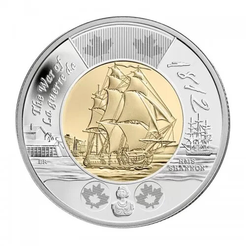 2012 HMS SHANNON WAR OF 1812 TOONIE BRILLIANT UNCIRCULATED COIN - Picture 1 of 2