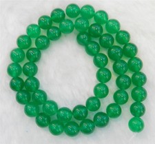 Beautiful 8mm Natural Green Jade Round Gemstone Loose Beads 15" Strand AAA