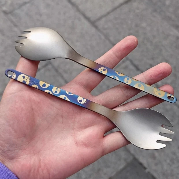 Nueva cuchara sopera de titanio TA1 temporada bolsillo exterior camping hogar pala cuchara Foto 2 de 4