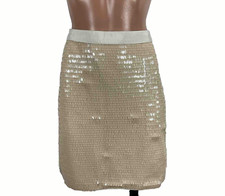 Cache Womens Size 10 Skirt Ivory Mini Sequin Bodycon Vintage 90s y2k NEW NWT