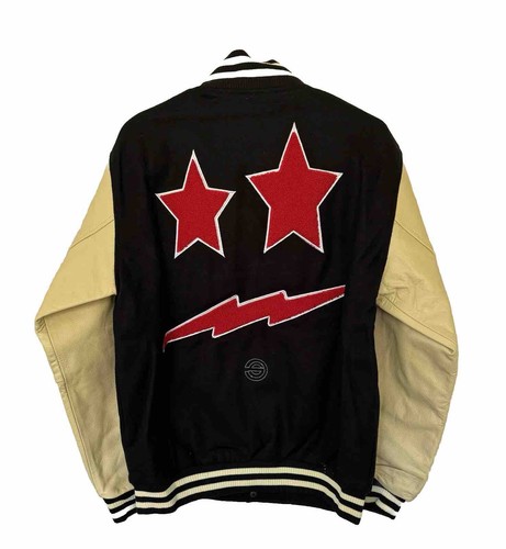SixtySix23 (66/23) Letterman Jacket Black /White Snap Button Quilted Lined - S - Picture 3 of 11