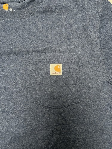 CARHARTT Men’s Heather Blue Original Fit Crew Neck Pocket T-Shirt Size XL - Picture 4 of 4