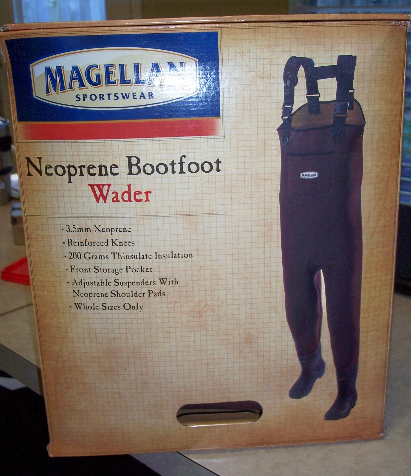 MAGELLAN beige Breathable Stockingfoot Chest Wader,youth size L