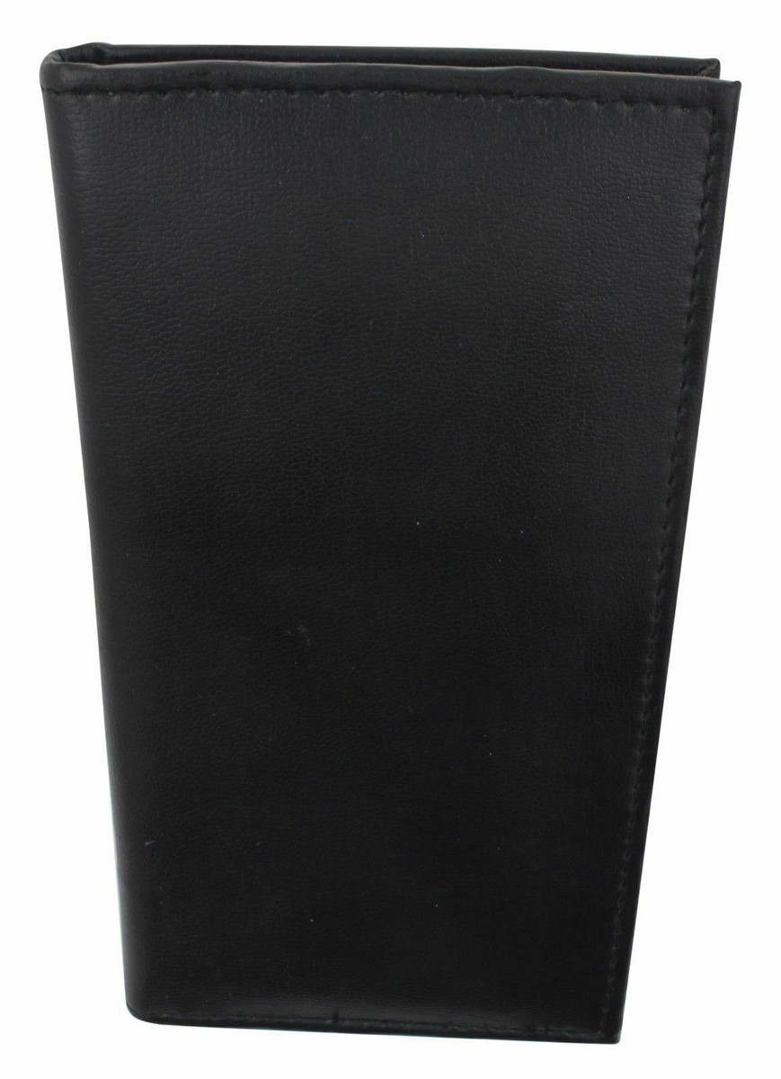 Leather Checkbook Cover Holder – Slim Plain Design, Many Colors, Unisex