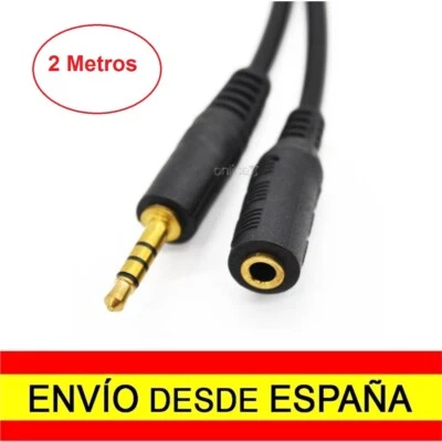 ONLINEX Cable MINI JACK Macho Hembra ORO 2 Metros 4 Pines Audio Micro 3,5mm TRRS a1058