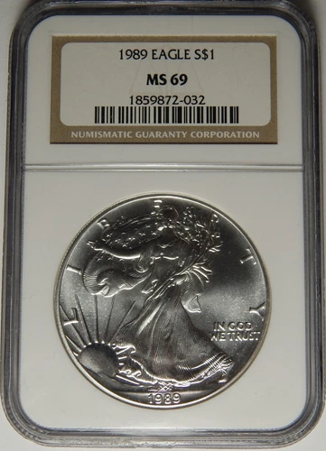1989 NGC MS-69 AMERICAN SILVER EAGLE - LM5