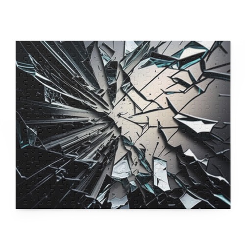 Puzzle (120, 252, 500 pezzi) vetro rotto spaventoso modello futuristico - Foto 9 di 10