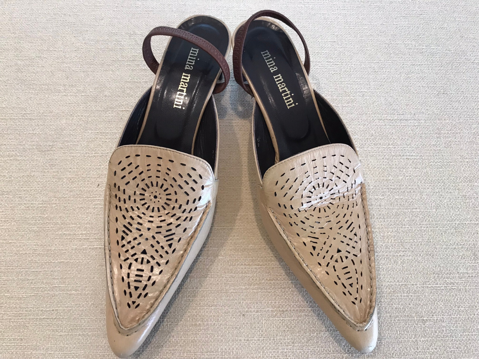 Mina Martini Mule Sandals Vintage Leather EUR40 AU9 | eBay