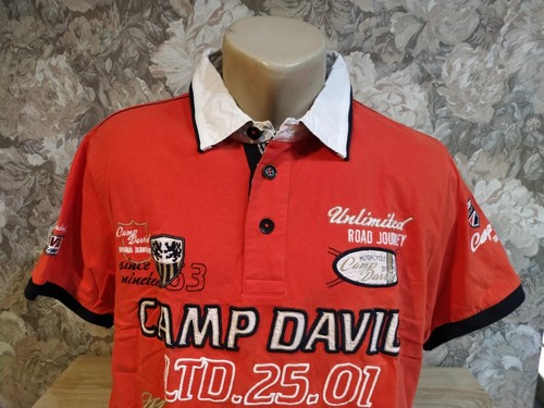 Camp David men's polo t-shirt size XL red multi color - Picture 4 of 14