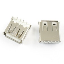 5Pcs USB 2.0 Type A 4 Pin Female Panel Mount Socket Connector DIY