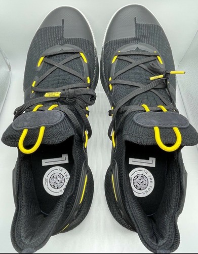 Under Armour Mens UA Curry 6 Thank You Oakland Black/Yellow 3020612-006 Size 15 - 第 8/10 張圖片