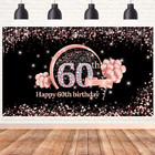 60Th Birthday Banner Decorations Backdrop for Women Extra Large 60 Year Old Bir