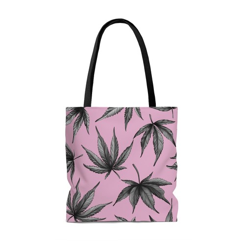 Pink Cannabis Leaf Tote Bag - Picture 11 of 13
