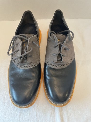Cole Haan Lunargrand Saddle Yellow Dark Blue Men’s Shoes Size 7 M - Picture 2 of 9
