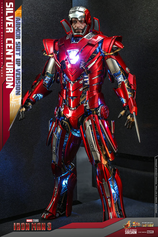 1/6 Iron Man 3 Silver Centurion Armor Suit Up Version MMS618