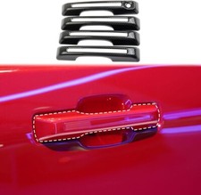4Pc Gloss Carbon Fiber Print Exterior Door Handle Trim Cover Fits 22-24 Maverick
