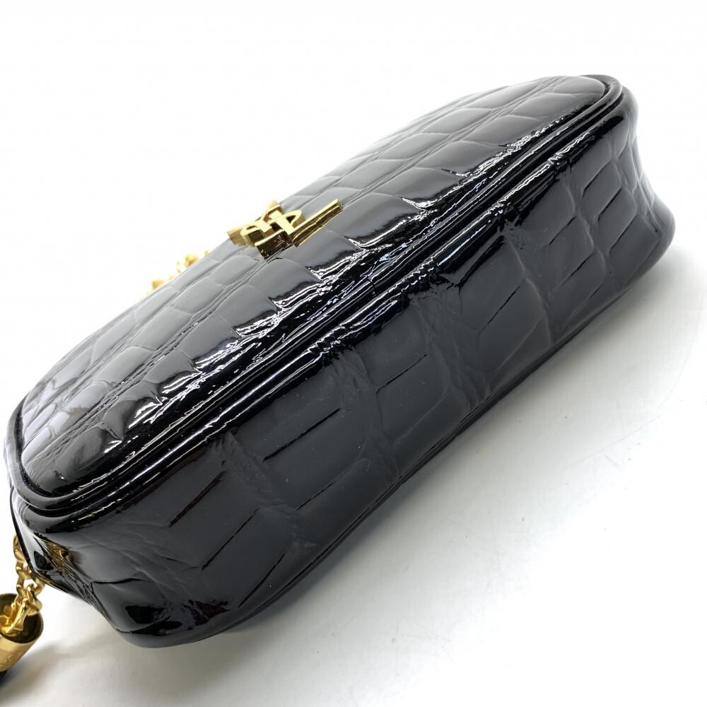 AUTENTICA BORSA A TRACOLLA SAINT LAURENT LOU MINI BORSA A FRANGE SMALTO W18 5XH11 5XD5CM F S