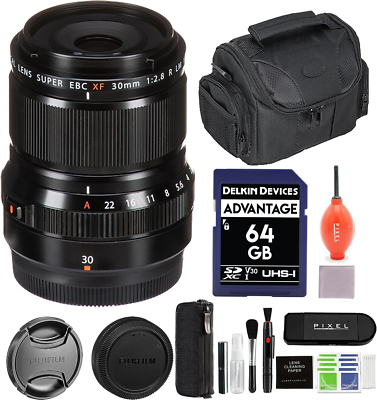 FUJIFILM XF 30mm f/2.8 R LM WR Macro Lens w/ Accessory Bundle