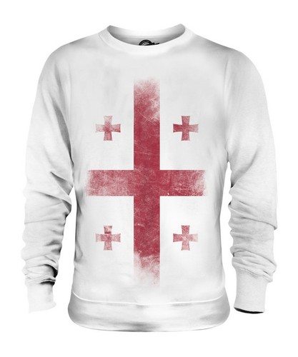 GEORGIA FADED FLAG UNISEX SWEATER TOP SAK'ART'VELO FOOTBALL GEORGIAN GIFT - 第 1/16 張圖片