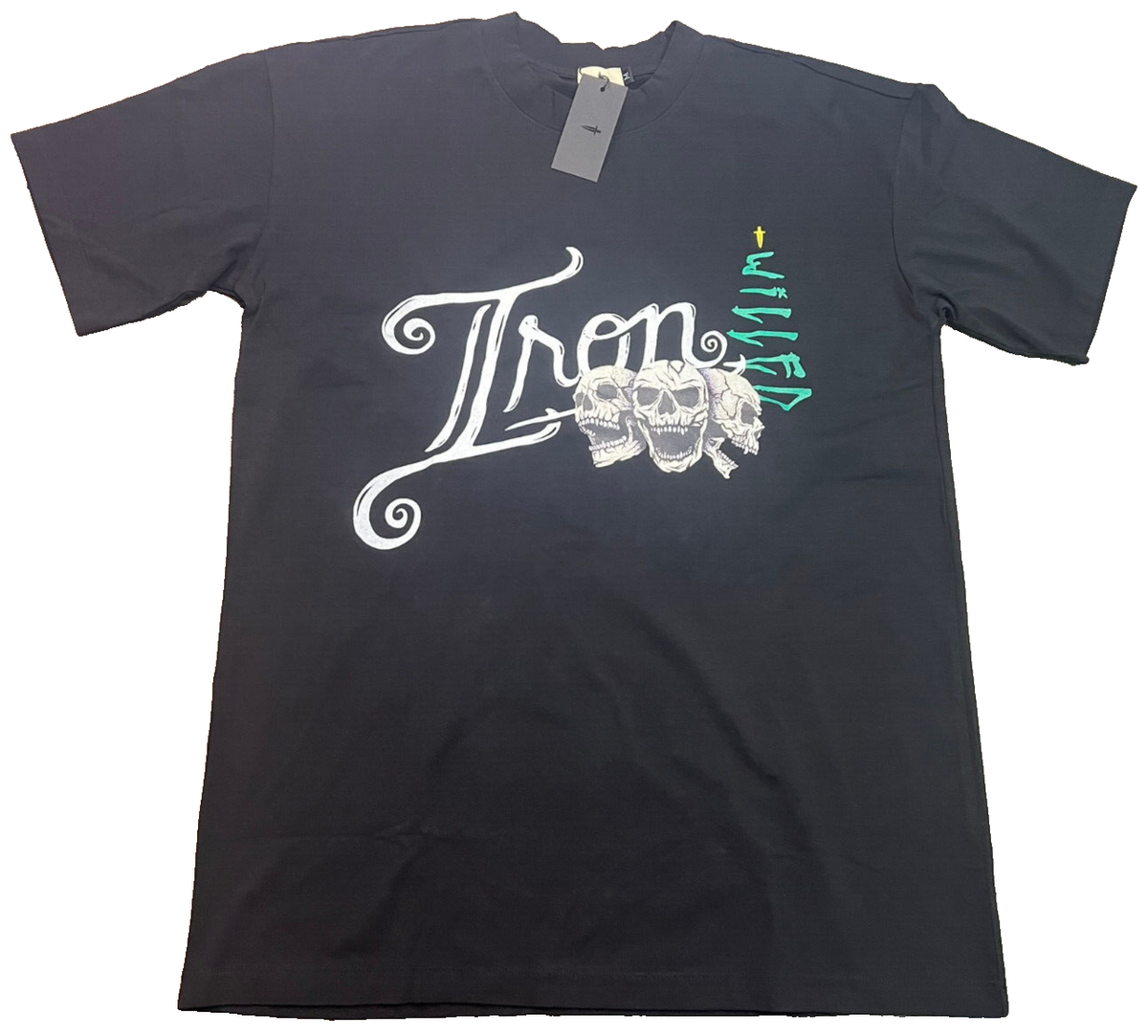 T-Shirt Ringer Uomo Teschio Rock Skeleton