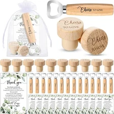 Barydat 72 Sets Wedding Favors Bulk for Guests Wine Corks Wooden Multicolor 