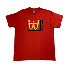 Authentic WcDonald  s McDonald  s Crew Member Unisex Red Anime T Shirt Size Large
