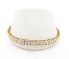 Sterling Silver Vermeil ~1/2Ctw Diamond Cluster Link Tennis Bracelet 7.75"