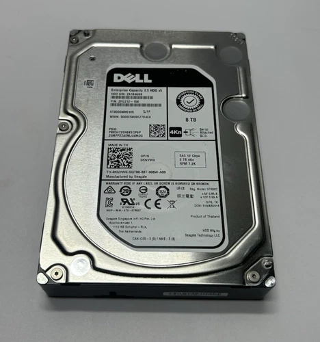 Dell ST8000NM0195 KNYW0 8TB 7.2K 3.5" SAS 12G 4Kn Hard Drive w60 Server HDD
