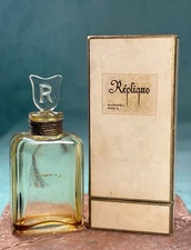 Vtg RÉPLIQUE EMPTY 1/2 Oz Crystal Bottle & Top by Raphael Paris w/ Box