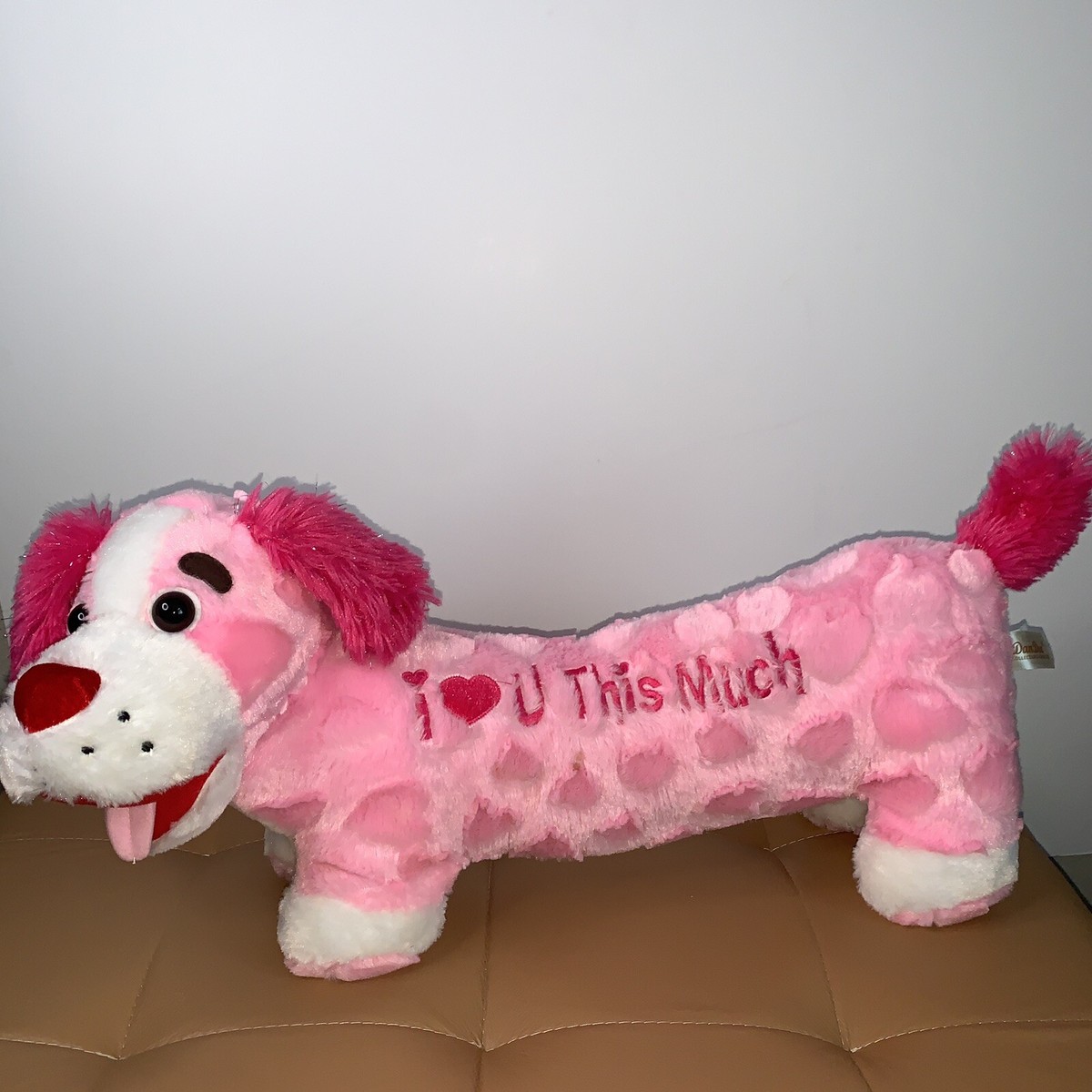 Dan Dee Collectors Choice Pink Dog Dachshund Plush I Love You This