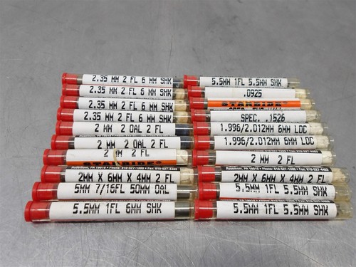 Lot Of 20 NEW! Assorted Starlite Carbide Endmill -Various Size/Type (As Shown)