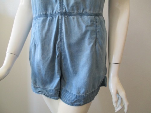 RAG & BONE/ JEAN Blue Denim Tie Back Mojave Short Romper Jumpsuit S - Picture 4 of 7