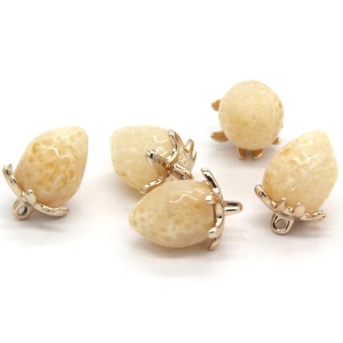20pcs Metal Shank Buttons Mini Strawberry Resin Pendant Ornaments Sweater Sewing - Picture 9 of 13