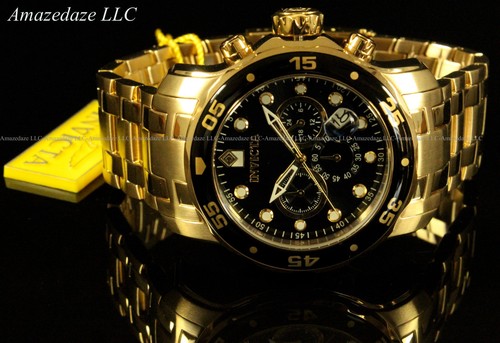 NUOVO Orologio Invicta Uomo Pro Diver Scuba Cronografo Acciaio Inox Quadrante Nero!! - Foto 6 di 9