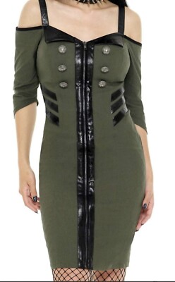 Killstar New With Tags Khaki Green Midi Military Dress Size Medium | eBay UK Killstar New With Tags Khaki Green Midi Military Dress Size Medium | eBay UK