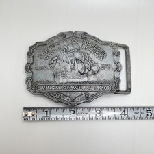 Pirate Ship Belt Buckle Livingston Wells  Co Foreign Domestic Gold Dealers