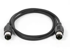 20ft MIDI Cable with 5 Pin RoHS Compliant DIN Plugs - Black 8535