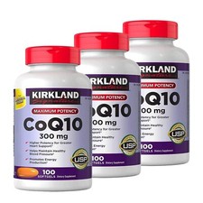 Kirkland Signature CoQ10 300 mg., 100 Softgels 3 Pack 