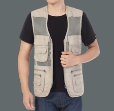 New Men outdoor fishing Photographing vest breathable mesh Mult-pocket waistcoat
