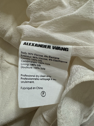 ALEXANDER WANG SEMI-SHEER TWO-TONE TOP OFF-WHITE SIZE 0 - Picture 9 of 10