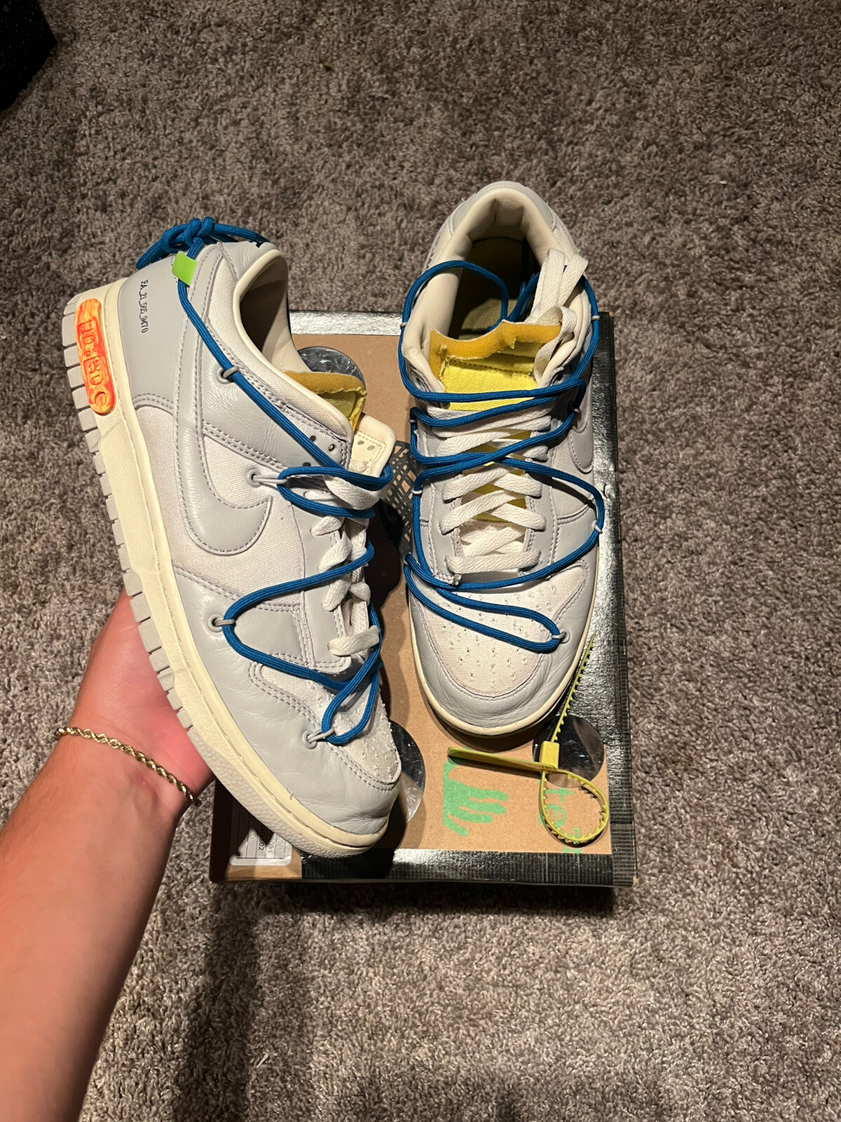 OFF WHITE X NIKE Taglia 10 5 Nike Dunk Low x bianco sporco lotto 10 di 50 2021