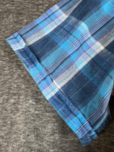 Marks & Spencer Blue Harbour Blue Gray Plaid Mens Medium Shirt - Picture 3 of 7
