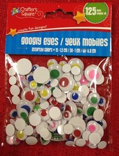 Assorted Sizes  Colors Googly eyes for Arts  crafts Projects 125 count
