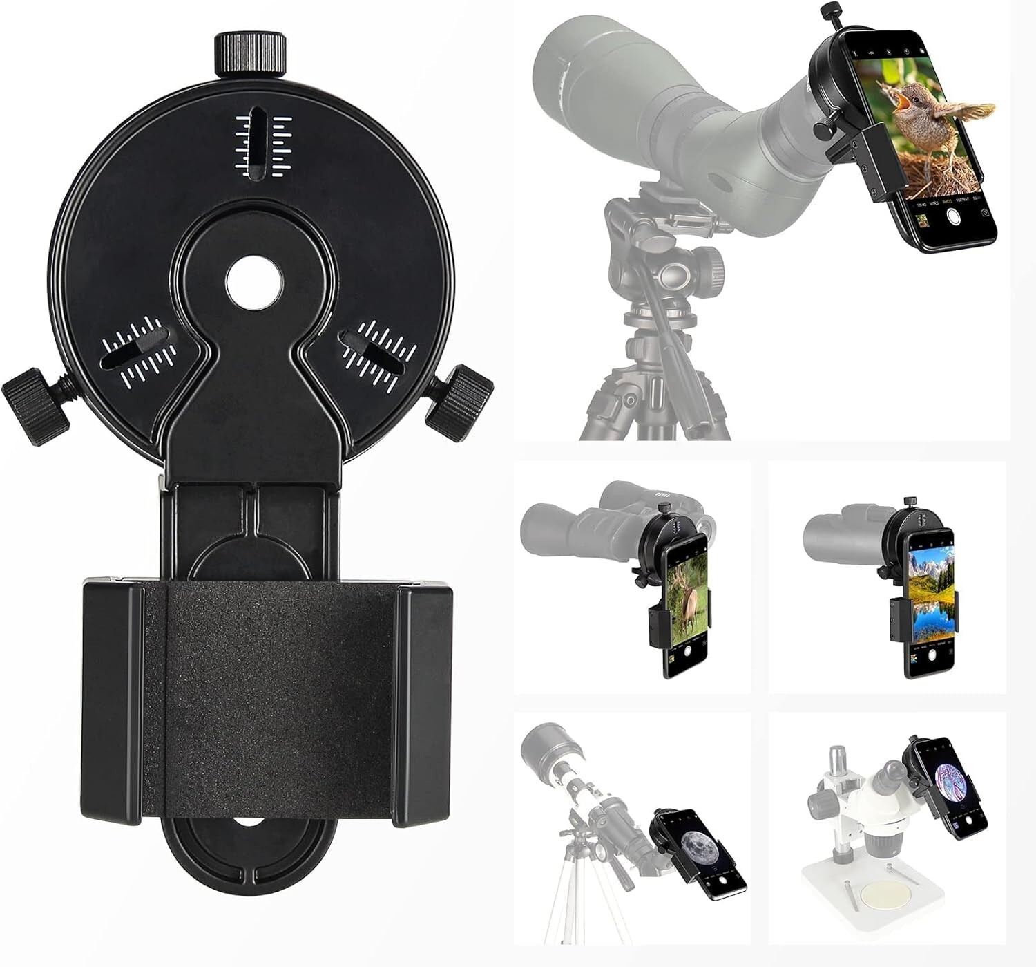 Newest Smartphone Scope Adapter- Phone Mount Working with Spotting Scopes& Bi...