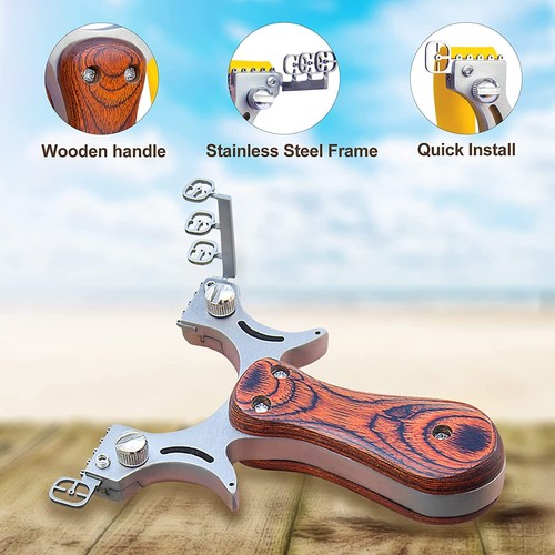 Stainless Steel Catapult with Flat Rubber Band Outdoor Shooting Game Sling Shot - Picture 6 of 11